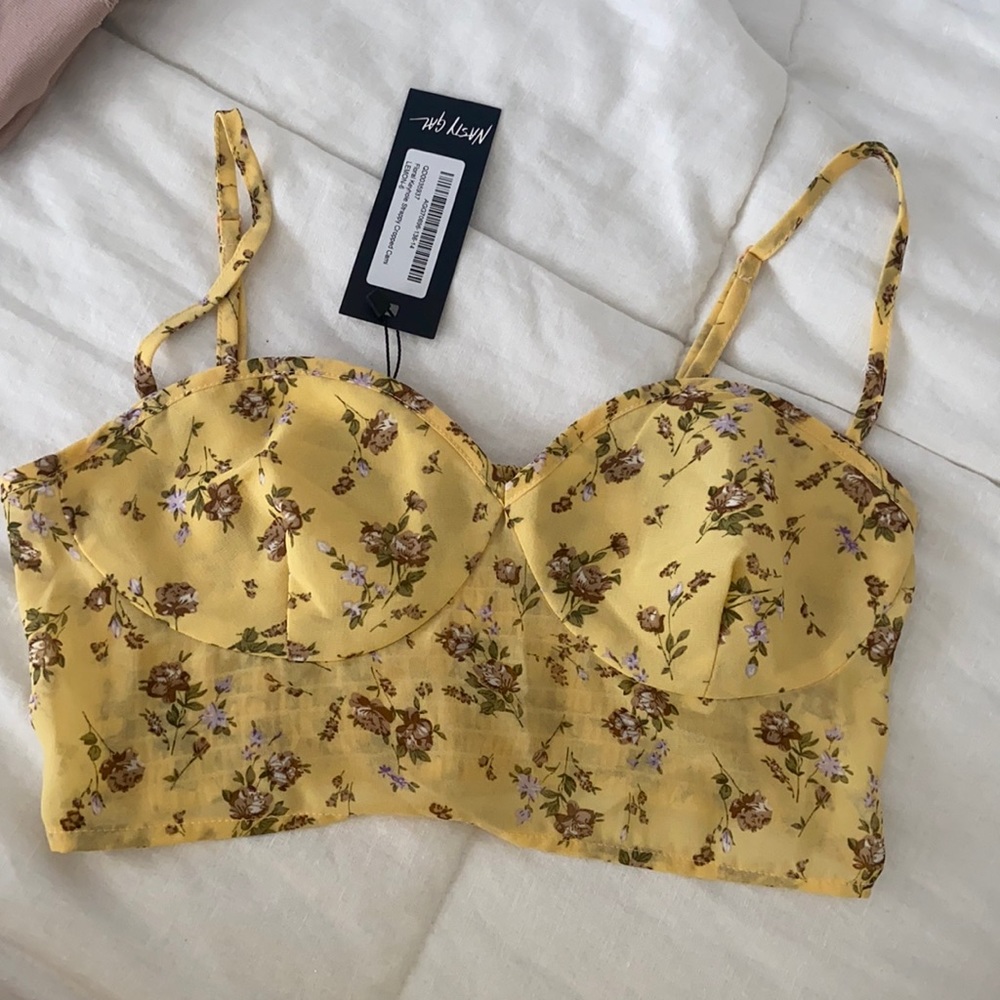 Nasty Gal Floral Cropped Cami